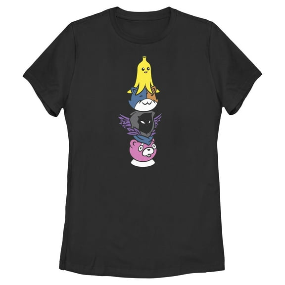 Women's Fortnite Character Stack Graphic Tee Black 2X Large