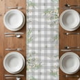 thumbnail image 6 of Watercolor Floral Table Runner - 60 Inch Long, Kitchen Dining Table Runner Dresser Scarves, Spring Flowers Leaves Plants Gray Plaid Farmhouse Decor for Coffee Tables Wedding Party Banquet, 6 of 8