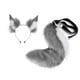 thumbnail image 2 of Diadema con orejas y cola, ideal como regalo para fiestas de graduación o Halloween. Gris blanco, 2 of 9