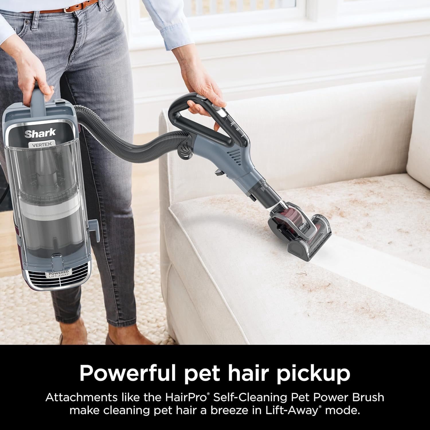 Shark Performance Powered Lift-Away Upright Vacuum, Ultra-Powerful Suction No Hair Wrap, LED Headlights, Pet Hair Pickup, Carpets & Hardfloors, UV2500