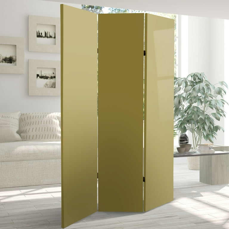「quaitylife」屏風　牡丹　金色 Oriental Furniture 6 ft. Tall Double Sided Khaki Canvas Room
