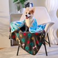 thumbnail image 3 of 1 Pack 3 Blankets Fluffy Premium Fleece Pet Blanket Flannel Paw Bone Printed Throw for Dog Cat(Small 23x16'', Grey/ Brown/ Blue), 3 of 8