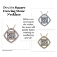 thumbnail image 4 of Nana Double Square Dancing Stone Pendant Silver & CZ W/0.8mm 22" Adjustable Box Chain-Rose Gold Flashed, 4 of 7