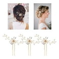 thumbnail image 3 of 38 Pack Women Wedding Bridal Bride Hair Clips Side Combs Gold Decorative Bobby Pins Barrettes Vines Party Prom Headpiece Hairstyle Accessories Vintage Crystal Rhinestone Pearl Flower Silver Gold, 3 of 4