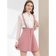 thumbnail image 2 of Unique Bargains Robe Salopette Décontractée pour Femme avec Bretelles et devant à Boutons, Rose, G, 2 of 5