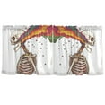 thumbnail image 7 of Yayeee Kitchen Curtains Tier Set of 2 Light Filtering 57"x36" Over Sink Window Panels, Colorful Skeleton, 7 of 7