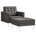 thumbnail image 4 of Loft Armchair and Ottoman Set in Silver Gray, 4 of 9