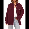 thumbnail image 3 of Chaqueta Informal de Otoño para Mujer, de Larga, con Botones, Holgada y Ligera, con Bolsillos. Vino Tinto L, 3 of 7