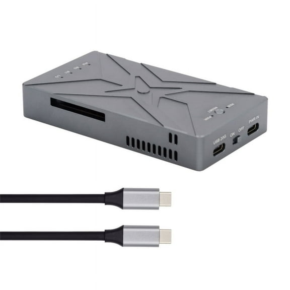 CY Dual NVME M.2 NGFF M-Key to USB-C Type-C Raid0 Raid1 JOBD Big Enclosure 20Gbps with Fan Raid0 Hyper Adapter