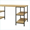 thumbnail image 3 of Desks with 4 Storage Shelves, Industrial Open Design, Golden Oak | Golden | MDF+Metal, 3 of 5