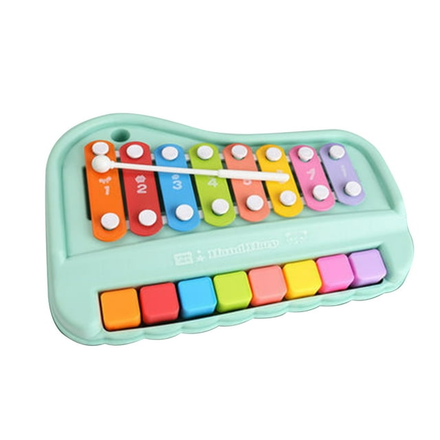 Wolfast 2 In 1 Baby Piano Xylophone Toy For Toddlers 1-3 Years Old, 8 Multicolored Key Keyboard Xylophone Piano, Preschool Educational Musical Learning Instruments Toy