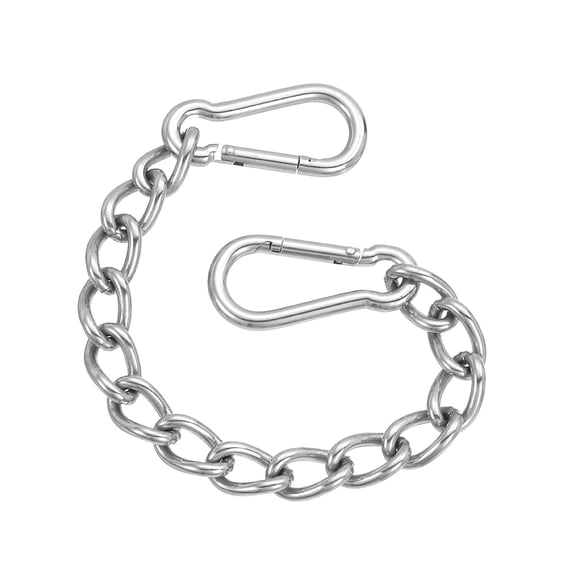 Uxcell Gate Chain Lock, (7.9Inch, Silver) (1Pcs)304 Stainless Steel Hanging Chain Lock for Stall Barn/Cabinet/Fence/Hammock/Pet Cages