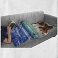 thumbnail image 6 of Tropical Soft Flannel Fleece Blanket, Exotic Rocky Coast with Wave Seychelles Island Paradise Beach Scenery, Cozy Plush for Indoor and Outdoor Use, 70" x 90", Cinnamon Blue Turquoise, by Ambesonne, 6 of 6