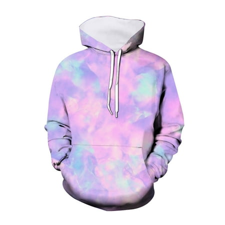 

Sweatshirts for Teens New 3D Visual Digital Printed Tie Dye Printed Pullover Tie Dye Pocket Hoodies for Teens