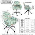 thumbnail image 7 of ZIATUBLES Daisy Print Curved Back Dining Chair Covers with Arms Stretchable Home Office Mid-Back Armchair Slipcover Reusable Modern Accent Vanity Desk Chair Cover with Elastic Bottom, 7 of 7