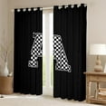 thumbnail image 2 of Feelyou Initial A Letter Black Out Curtains for Teen, Black White Monogrammed Curtains Pack of 2 (42x63 Each), Checkered Buffalo Bedroom Curtains, Blackout Curtains Bedroom Decor, 2 of 6