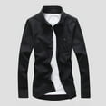 thumbnail image 2 of YLSDY Mens Long Sleeve Button Down Shirts Casual Summer Tops 2025 Stylish Business Dress Shirt Casual Work Tees Fall Clothes Black L, 2 of 3