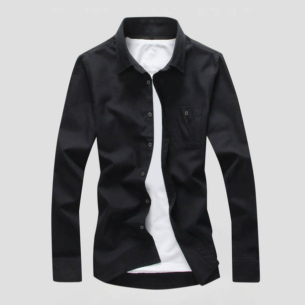 pstuiky camisetas de hombre, Camiseta informal de manga corta con botones y solapa de color liso para hombre camisas casuales para hombre l