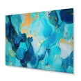 thumbnail image 2 of Designart "Luxury Abstract Fluid Art in Turquoise III" Fractals Metal Art Print, 2 of 5