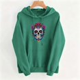 thumbnail image 4 of Molidfa Womens Rose Skull Hoodie Graphic Oversized Halloween Pullover Sweatshirt, 4 of 5