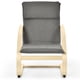 thumbnail image 4 of Costway Sillón reclinable de madera, silla moderna con reposabrazos y cojín en símil-lino desmontable, silla reclinable para salón dormitorio balcón, beige/gris, 4 of 5