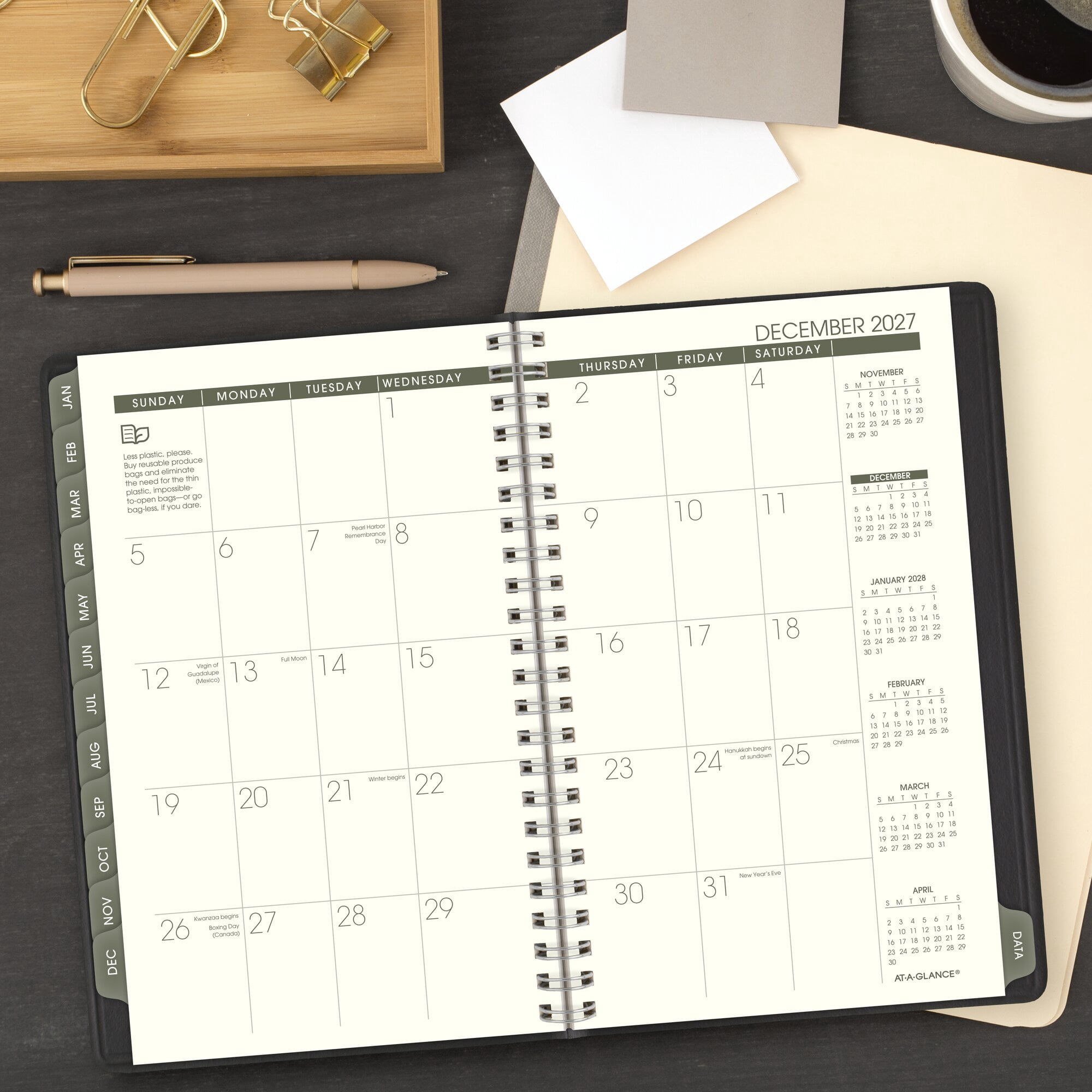 AT-A-GLANCE Recycled 2027 Weekly Monthly Appointment Book Planner Black Small 5