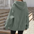 thumbnail image 4 of Resicozy Women's Drawstring Zip Up Cute Plain Hoodies Fall Jacket Oversized Casual Fashion Sweatshirts with Pockets Light Green M, 4 of 4