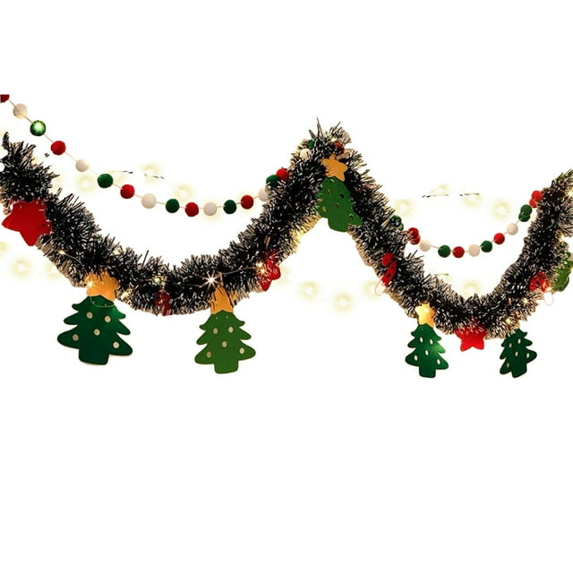 Christmas Tree Ornaments and Decorations, Colorful Striped Wool Ribbon for Festive Scene Layout and Mood Background