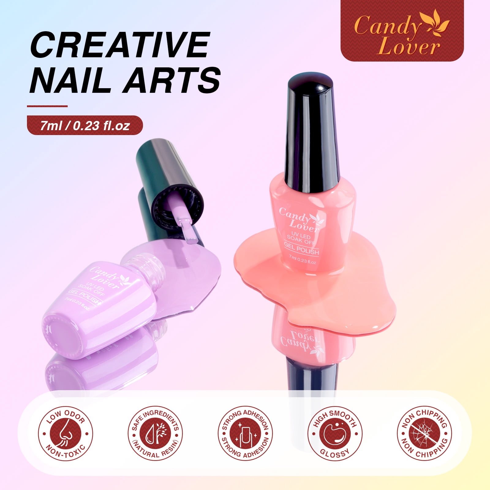 Candy Lover Gel Nail Polish Kit, 12 Colors Romantic Macaron Nail Gel Kit with Greeting Card & 72W UV Nail Lamp, Salon Quality Long-lasting Gel Polish Set, Gift for Girl Women DIY Manicure