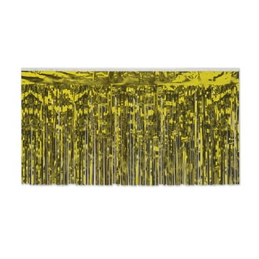 Beistle Pack of 6 Gold 1-Ply Hanging Table Skirt Decorations 14'