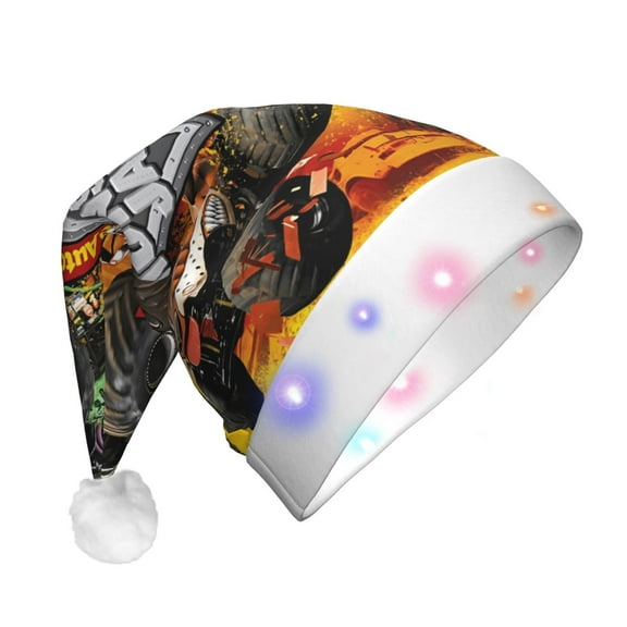 Christmas Hat Monster Truck Jam Funny Hat With Led Lights, Festive Winter Accessory, Holiday Decoration Gift, Christmas Party Essential, Light Up Santa Headwear