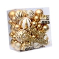 thumbnail image 1 of 65 piezas de adornos navideños, decoración navideña, bolas de de Navidad portátiles duraderas, adornos para año Nuevo, centro comercial, Oro, 1 of 8
