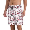 thumbnail image 2 of Kdxio Cherry Blossoms Pattern Mens Casual Shorts - Drawstring Summer Beach Sports Shorts for Men, 2 of 9