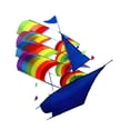 thumbnail image 4 of Cometa con mosca de de arcoíris, barco colorido, cometa 3D plegable de fácil montaje, juego de actividades para niños para viajes al césped,, 4 of 8