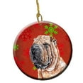 thumbnail image 1 of Shar Pei Flocons de Neige Rouges Ornement en Céramique de Vacances, 1 of 1