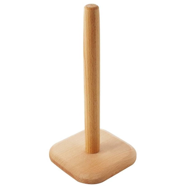 Portarrollos de papel de madera de pie, soporte para papel de cocina, encimera, mesa de comedor, base cuadrada