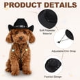 thumbnail image 3 of Uxcell Dog Cowboy Hat, Mini Cowboy Hat for Pet with Chin Strap Adjustable Cosplay Cap Star Decor, (Black, M), Intended for Dogs and Cats / Halloween Costume / Party Decoration, 3 of 7