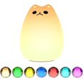 thumbnail image 1 of Luz nocturna para niños, luz nocturna LED, luz nocturna para gatos, luz nocturna de silicona para bebés, luz nocturna portátil para niños con 7 colores nocturnos, lámpara de noche recargable por USB, 1 of 5