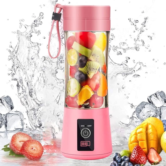 Portable Blender Travel Juicer Smoothie Juicer Cup - four Blades in 3D, Fruit Mixing Machine with 2000mAh USB Rechargeable Batteries