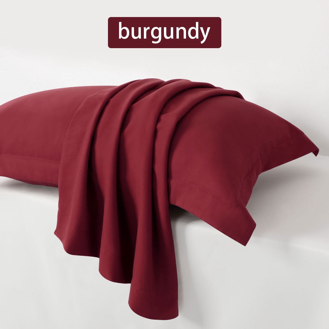 Unique Bargains 2-Pack Envelope Closure Pillow Sham King Burgundy