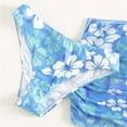 thumbnail image 4 of TAIAOJING Kids Child Girls 3 Piece Swimsuits Bathing Suit Flower Print Bikini Tops Underpants Ruffles Skirt Summer Swimwear Set Outfits For 8-10 Years, 4 of 6