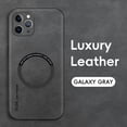 thumbnail image 5 of Allytechgroup MagSafe Compatible Phone Case for Apple iPhone 12 Pro Max, Slim Fit PU Leather TPU Back Cover Magnetic Shockproof Bumper Lightweight Retro Case Cover for iPhone 12 Pro Max, Gray, 5 of 10