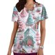 thumbnail image 2 of Tops Cortos para las Mujeres Impreso Bolsillo V-Cuello Enfermera Estilo Blusa, Casual Y Cómodo Manga Corta Superior, 2 of 5