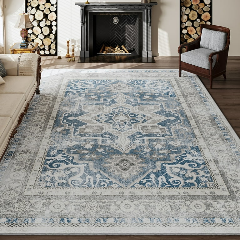 未使用保管品　the Apartment blue Lottery Rug Amazon.com: 5X7 Area Rug,TOMWISH Blue Abstract Modern Play