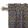 thumbnail image 4 of Abstract Art Curtain Valances Set Retro Golden Geometric Texture Ornate Vintage Kitchen Curtains 24&nbsp;inch Length Rod Pocket Valance and Tiers 3 Piece Set Small Bedroom Bathroom Laundry Decor, 4 of 9