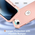 thumbnail image 4 of for iPhone 16e Case, Heavy Duty Military Grade Drop Protection Hybrid Cover, Rugged Shockproof Dustproof Triple-Layers Tough Phone Case Cover for iPhone 16e, Rosegold, 4 of 7