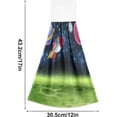 thumbnail image 3 of SKYSONIC Cartoon Outer Space Planet Rocket 2Pcs Kitchen Hanging Towel Set Hand Towels with Hanging Loop, Absorbent Bathroom Hand Towel Soft Thick Dish Cloth Dry Towel for Kitchen Bathroom, 12"x17", 3 of 6