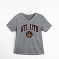 thumbnail image 6 of Women's Gameday Couture  Gray Atlanta United FC Relaxed Iconic Edge Rhinestone V-Neck T-Shirt, 6 of 7
