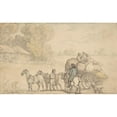thumbnail image 2 of Thomas Rowlandson 18x13 Black Ornate Wood Framed Double Matted Museum Art Print Titled - Migrants (1780-1827), 2 of 5