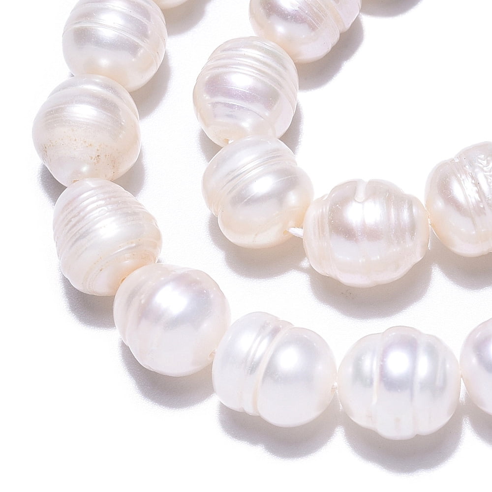 Natural Cultured Freshwater Pearl Beads Strands Baroque Keshi Pearl Rice Beads Seashell Color 8~11x8.5~9mm Hole: 0.7~0.8mm 19pcs/strand